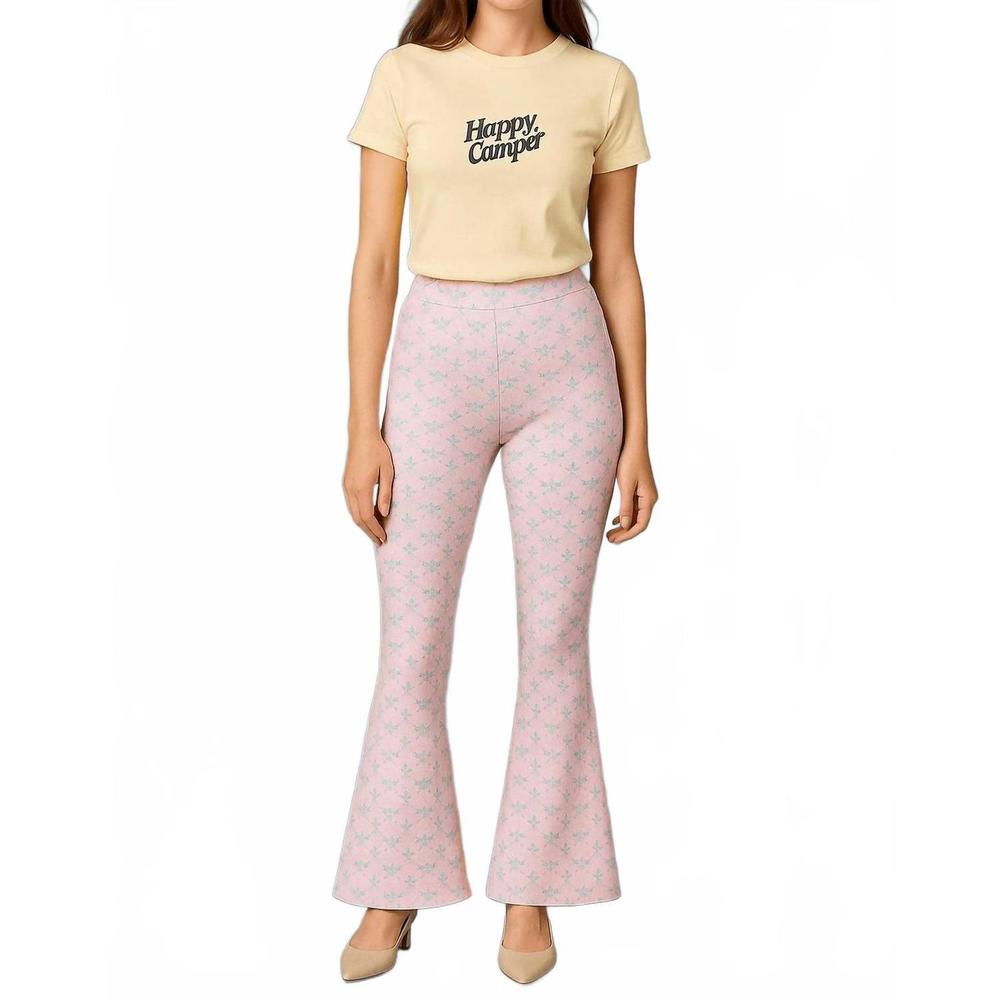 NEW THE HAPPY CAMP3R ribbon dream flare legging in pink